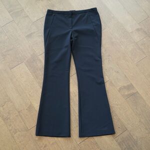 ESCADA Sz 42/12 US Black Dress Pants baby flare Flat Front Crease Business
